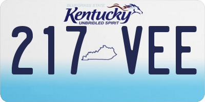 KY license plate 217VEE