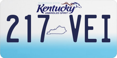 KY license plate 217VEI