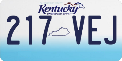 KY license plate 217VEJ
