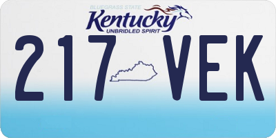 KY license plate 217VEK
