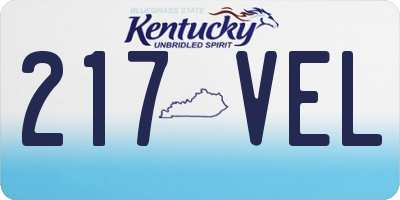 KY license plate 217VEL