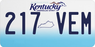 KY license plate 217VEM