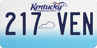 KY license plate 217VEN