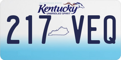KY license plate 217VEQ