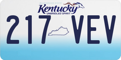 KY license plate 217VEV