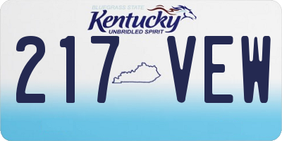 KY license plate 217VEW