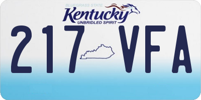 KY license plate 217VFA