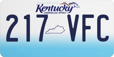 KY license plate 217VFC