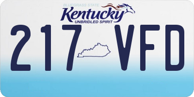 KY license plate 217VFD