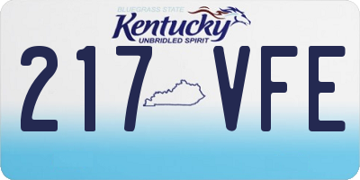 KY license plate 217VFE