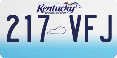 KY license plate 217VFJ
