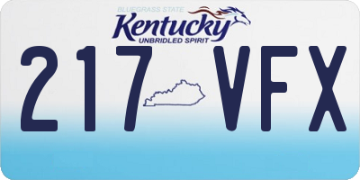 KY license plate 217VFX
