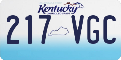 KY license plate 217VGC
