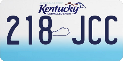 KY license plate 218JCC