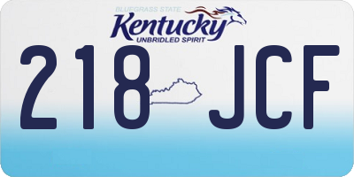 KY license plate 218JCF