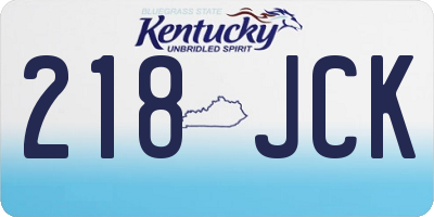 KY license plate 218JCK