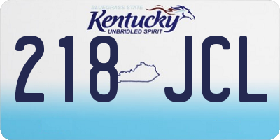 KY license plate 218JCL