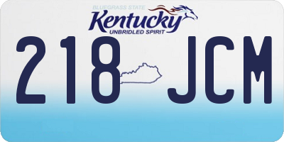 KY license plate 218JCM