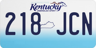 KY license plate 218JCN