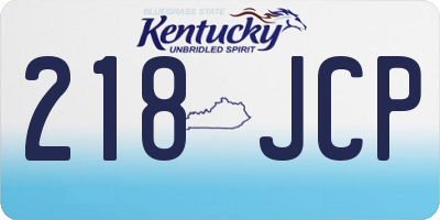 KY license plate 218JCP