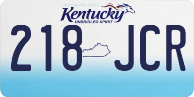 KY license plate 218JCR