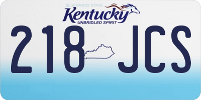KY license plate 218JCS