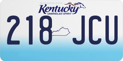 KY license plate 218JCU