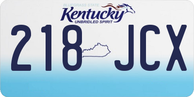 KY license plate 218JCX
