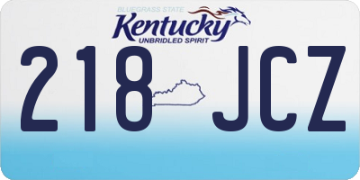 KY license plate 218JCZ