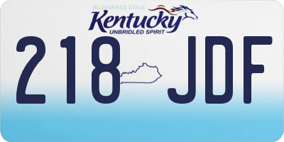 KY license plate 218JDF