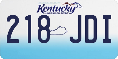 KY license plate 218JDI