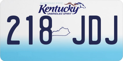 KY license plate 218JDJ