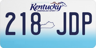 KY license plate 218JDP