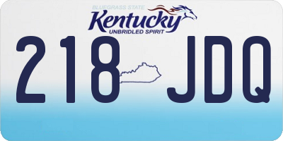 KY license plate 218JDQ