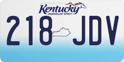 KY license plate 218JDV