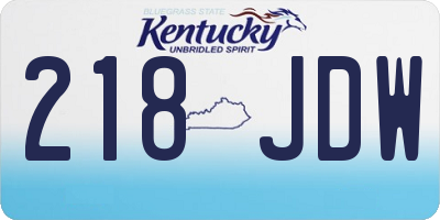 KY license plate 218JDW