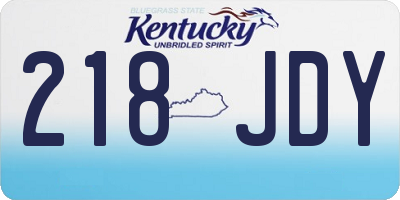 KY license plate 218JDY