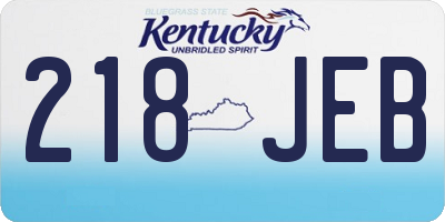 KY license plate 218JEB