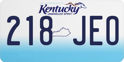 KY license plate 218JEO
