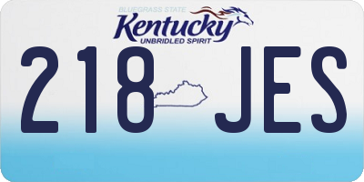 KY license plate 218JES