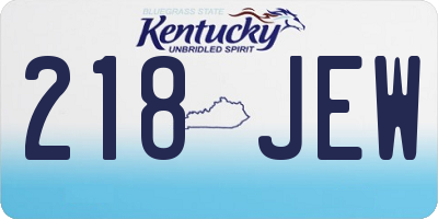 KY license plate 218JEW