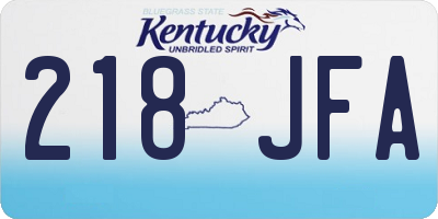 KY license plate 218JFA