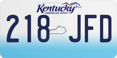KY license plate 218JFD