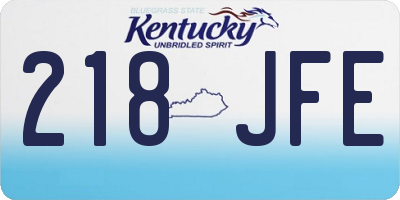 KY license plate 218JFE