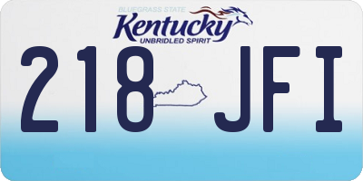 KY license plate 218JFI