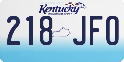 KY license plate 218JFO