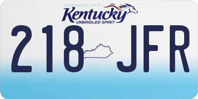 KY license plate 218JFR