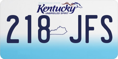 KY license plate 218JFS