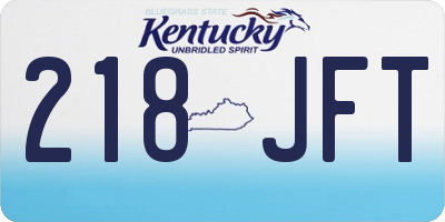 KY license plate 218JFT