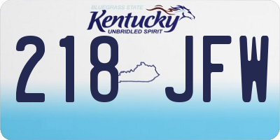 KY license plate 218JFW